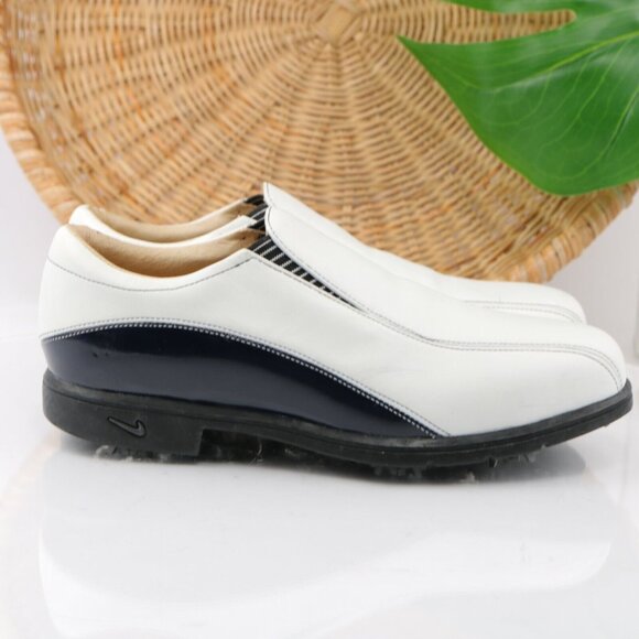 VTG Nike Womens Air Presto Golf Shoe Size 8 White Slip On Soft Spikes Verdana - Picture 4 of 12